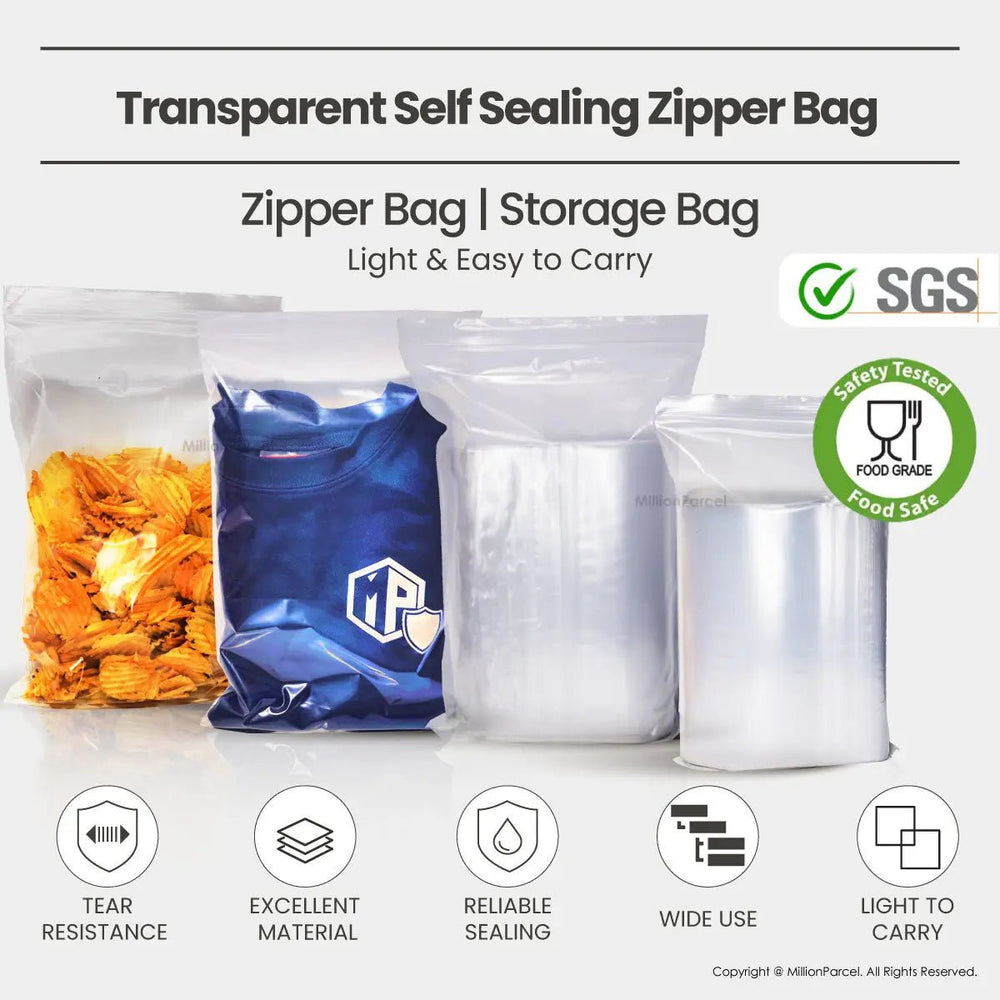Transparent Self Sealing Ziplock Bag Online | MillionParcel