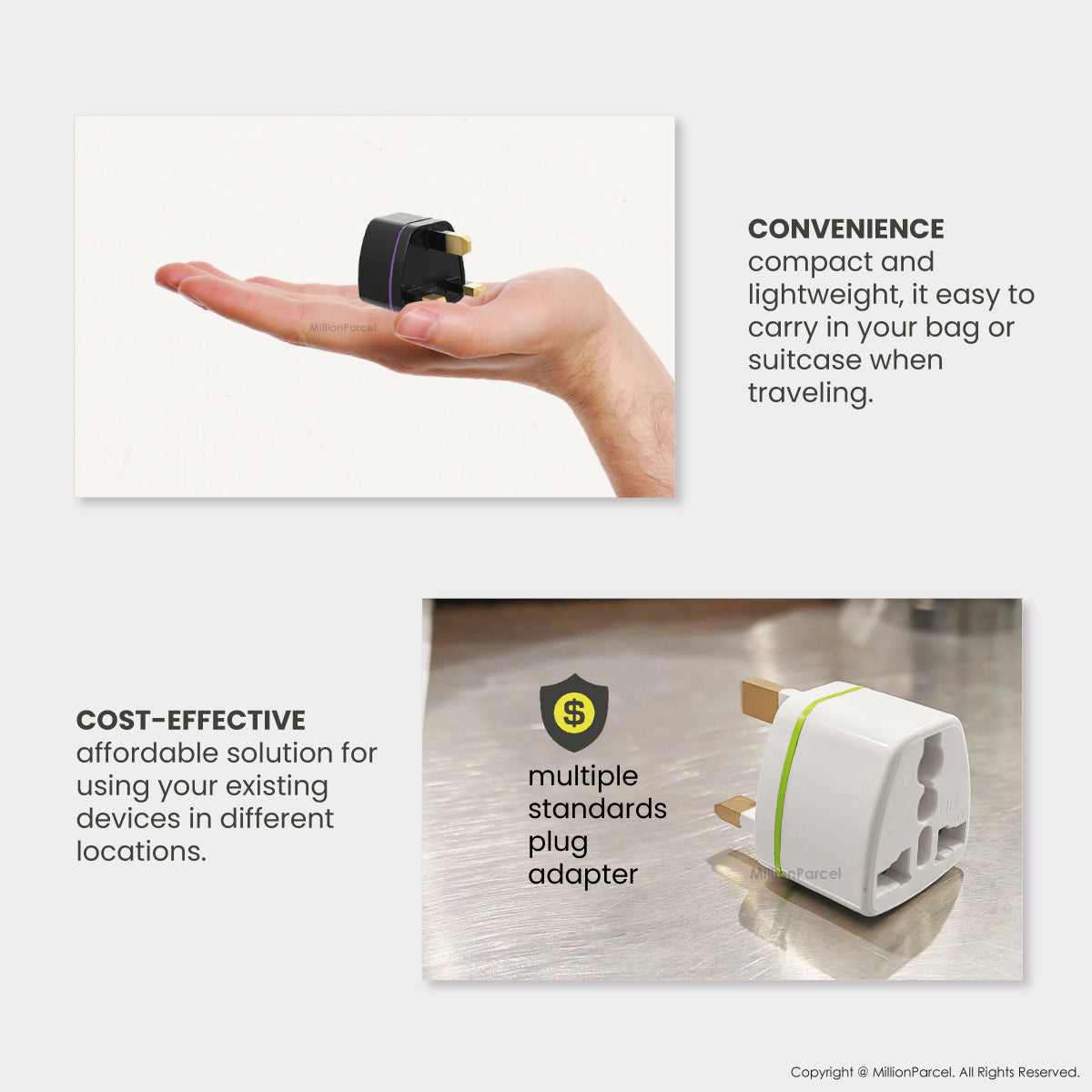 UK/SG 3 Pin Plug Power Converter | Universal Travel Adapter