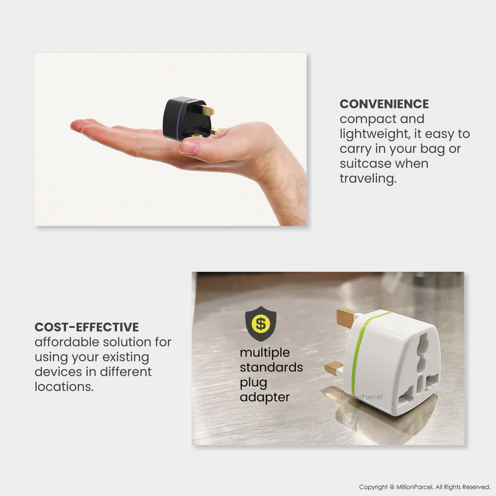 UK/SG 3 Pin Plug Power Converter | Universal Travel Adapter