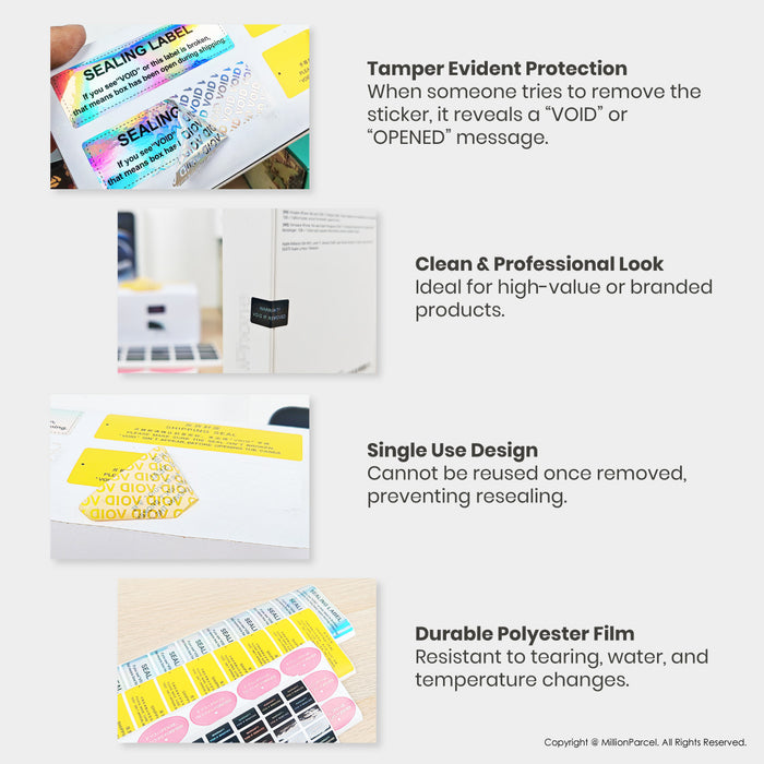 Secure Your Products with MillionParcel VOID Sticker Seals