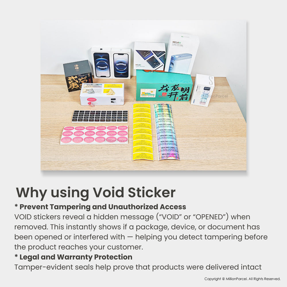 Secure Your Products with MillionParcel VOID Sticker Seals