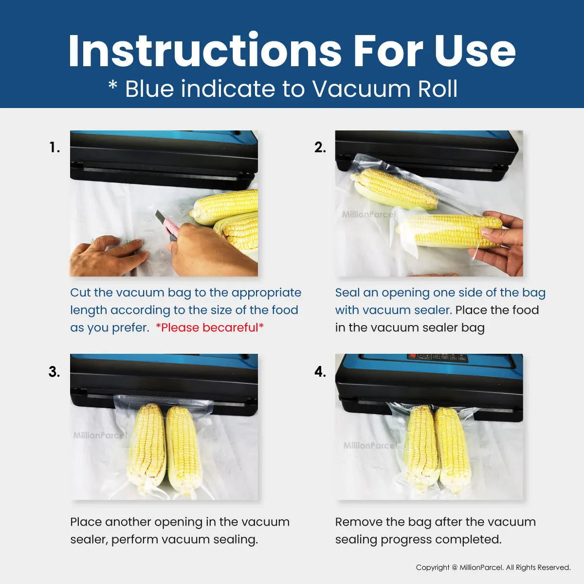 Vacuum Sealer Roll | Vacuum Sealer Bag - MillionParcel