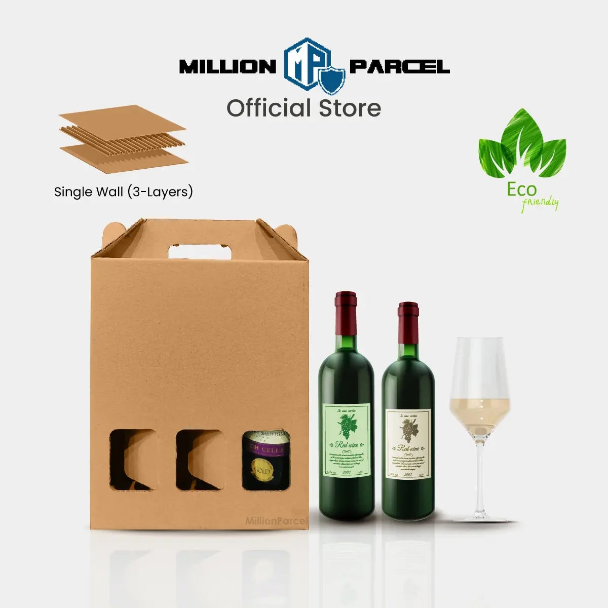 Carton Box - WB Series | Wine Box | Wine Carton Box with Handle - MillionParcel