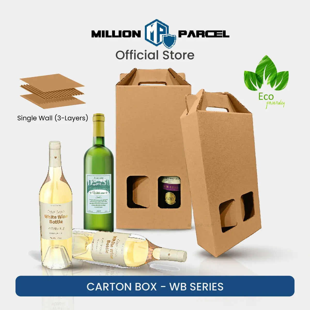 Carton Box - WB Series | Wine Box | Wine Carton Box with Handle - MillionParcel