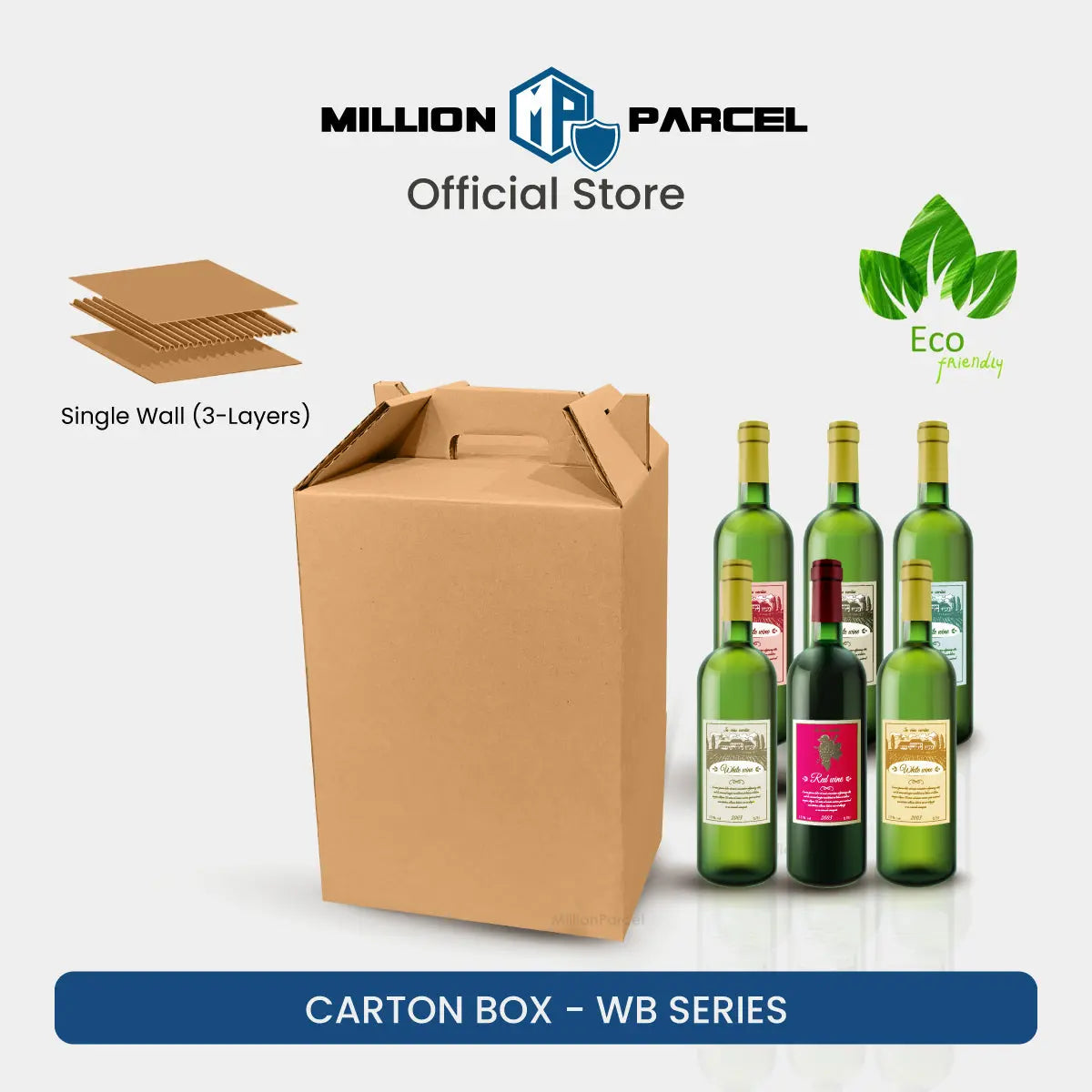 Carton Box - WB Series | Wine Box | Wine Carton Box with Handle - MillionParcel