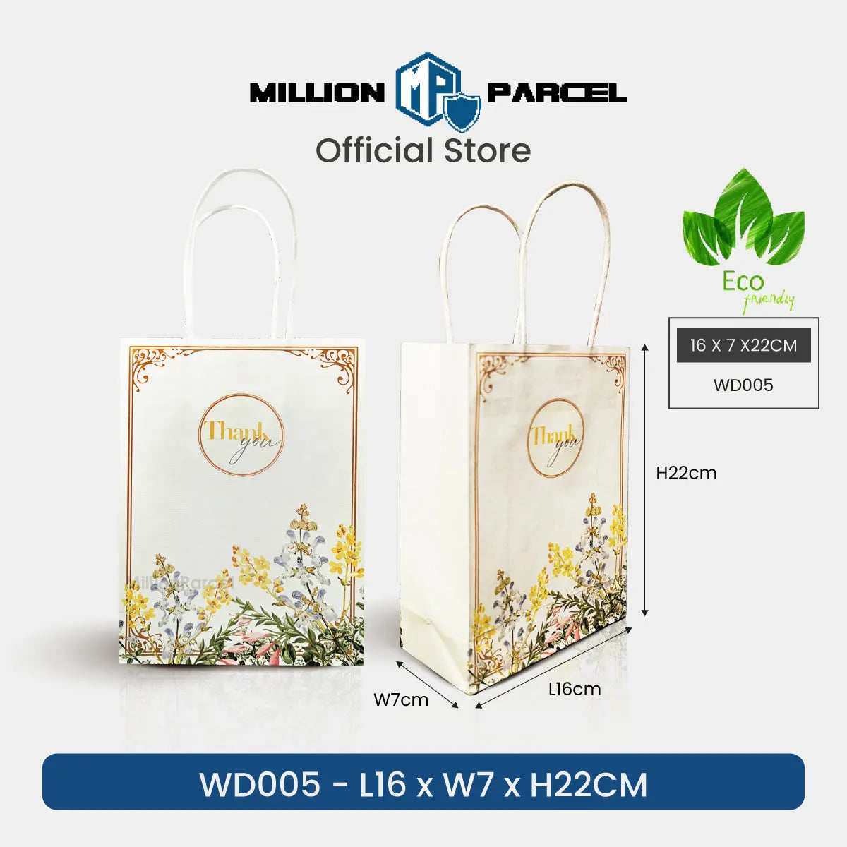 Thank You Paper Bag - Eco-Friendly - MillionParcel