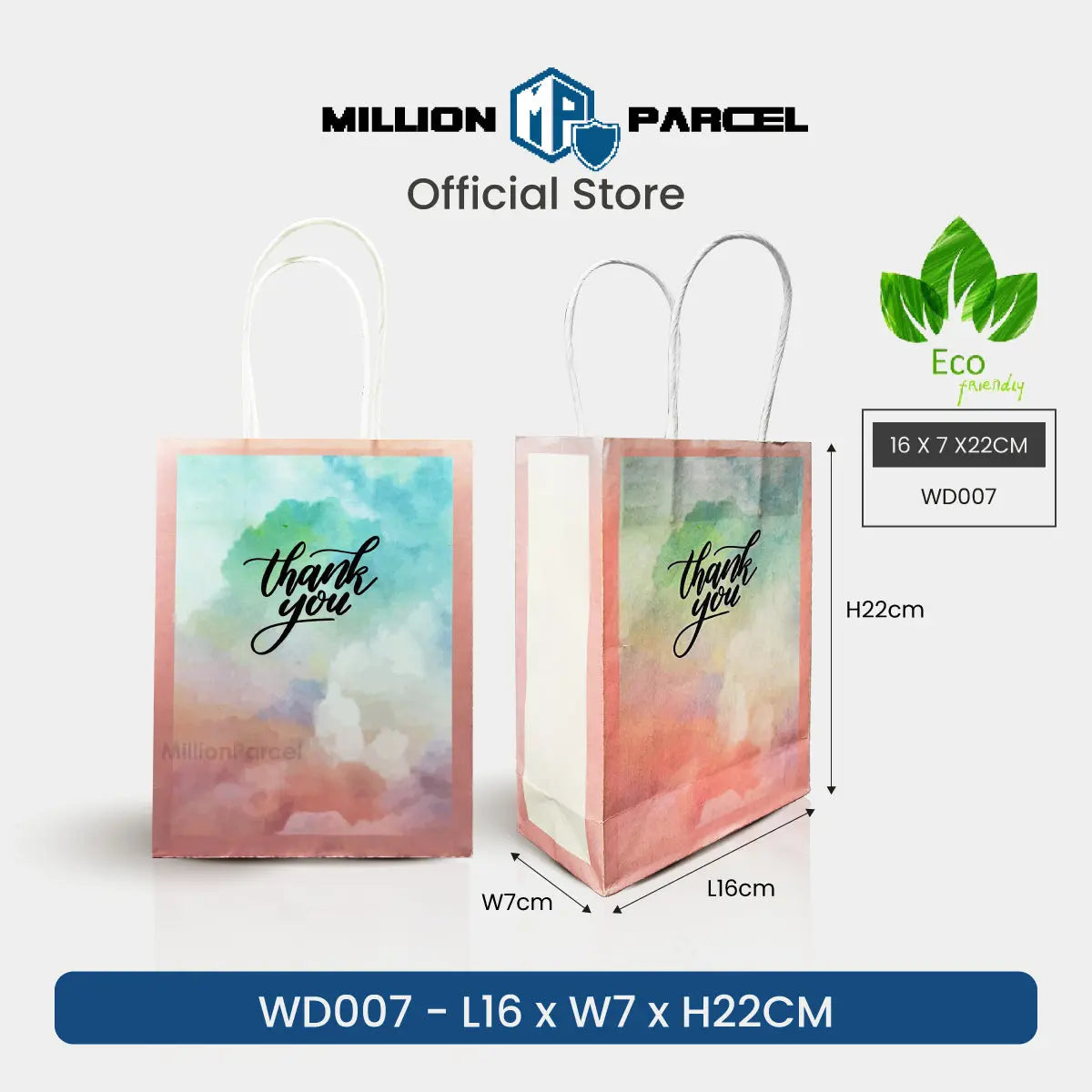 Thank You Paper Bag | Love Gift Bag - MillionParcel