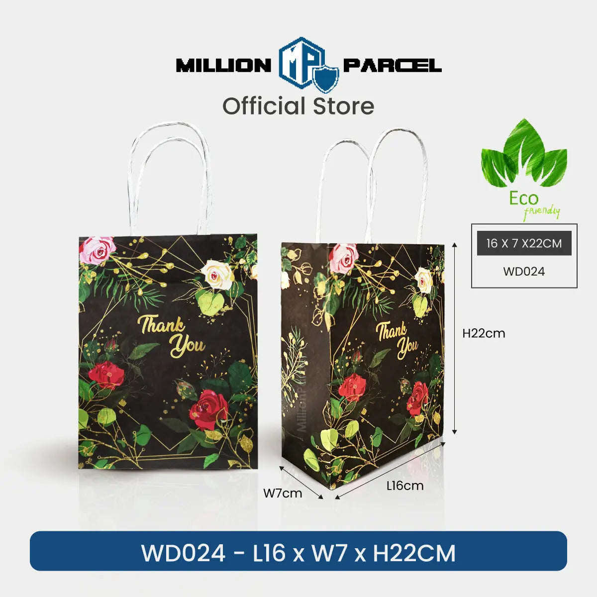 Thank You Paper Bag - Eco-Friendly - MillionParcel