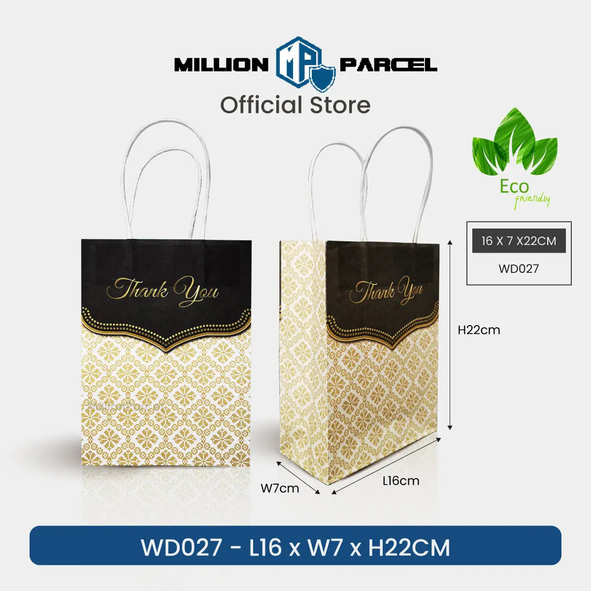 Thank You Paper Bag - Eco-Friendly - MillionParcel