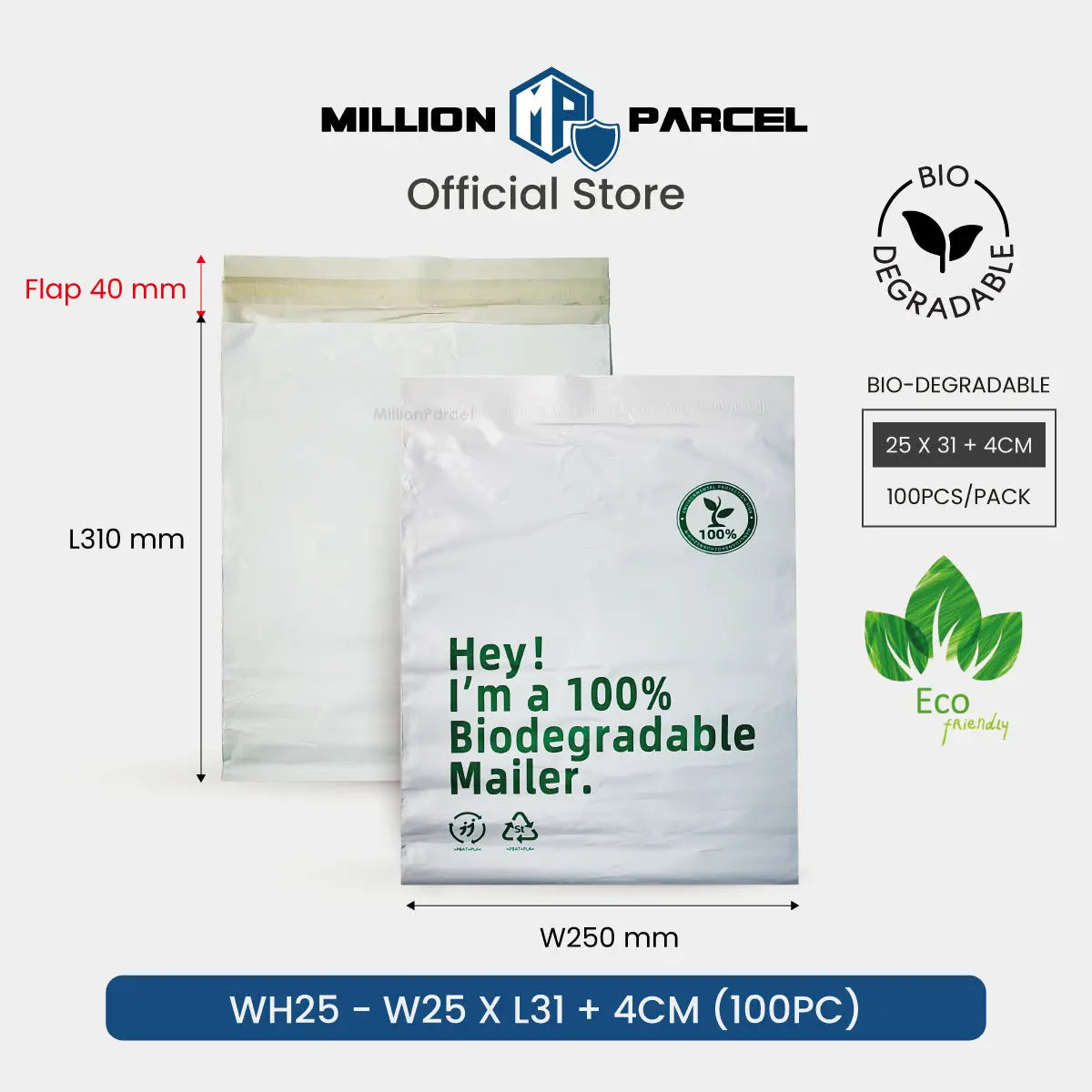 Bio-Degradable Polymailer | Eco-Friendly - MillionParcel