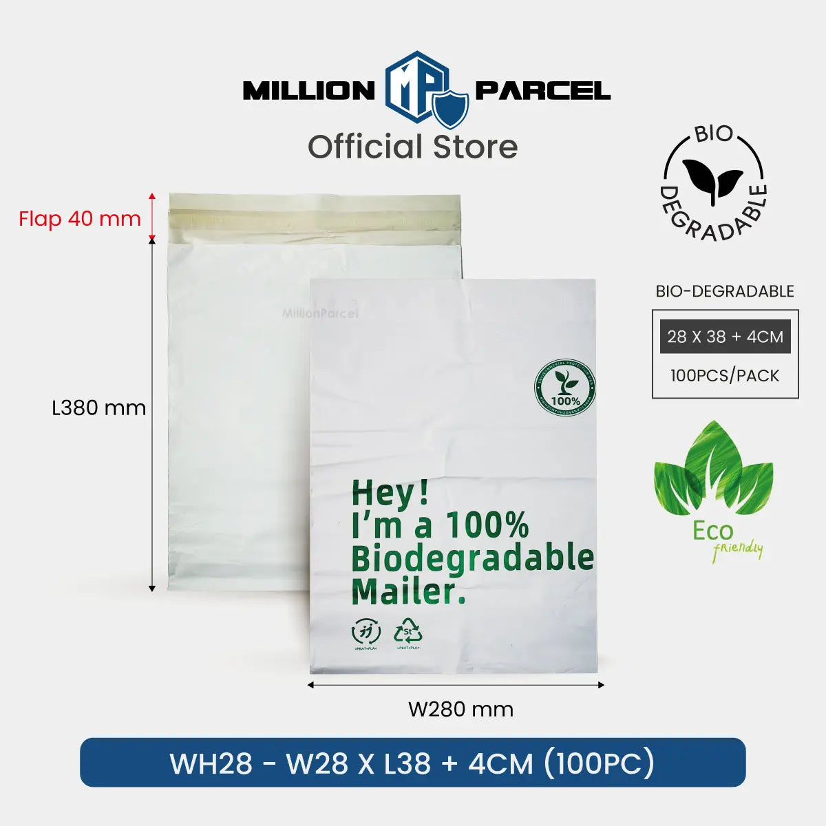 Bio-Degradable Polymailer | Eco-Friendly - MillionParcel