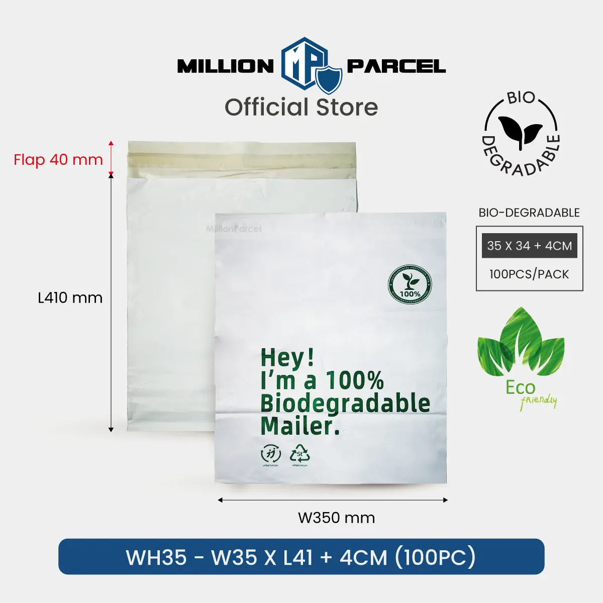 Bio-Degradable Polymailer | Eco-Friendly - MillionParcel