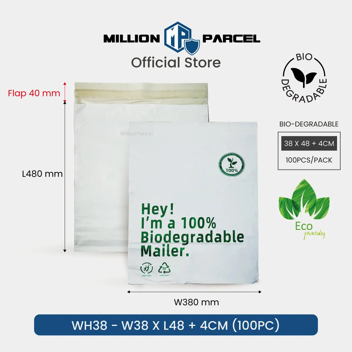 Bio-Degradable Polymailer | Eco-Friendly - MillionParcel