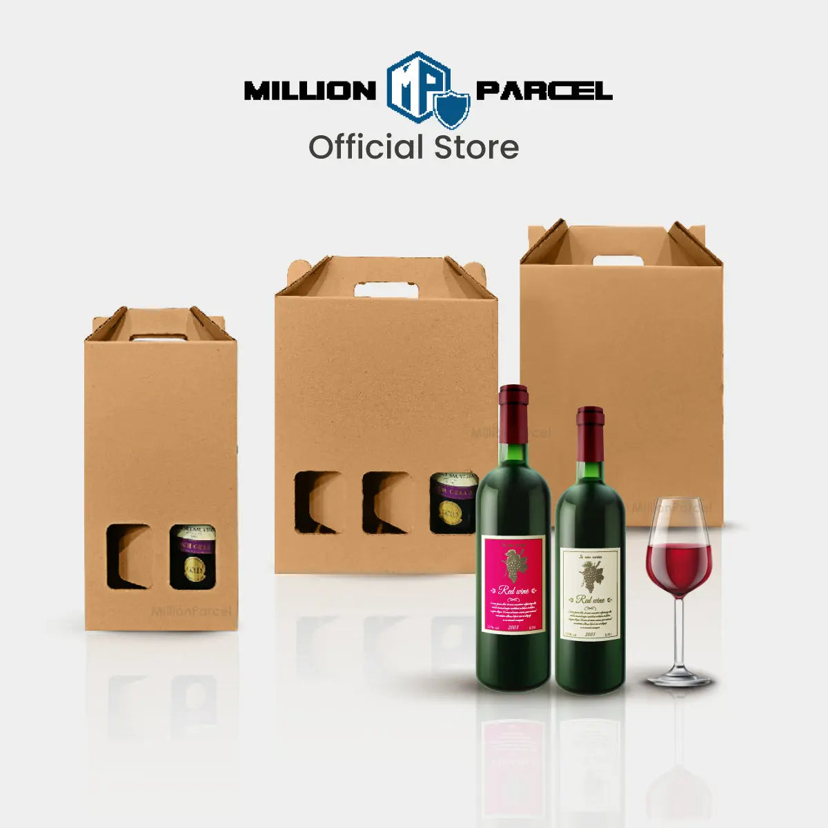 Carton Box - WB Series | Wine Box | Wine Carton Box with Handle - MillionParcel