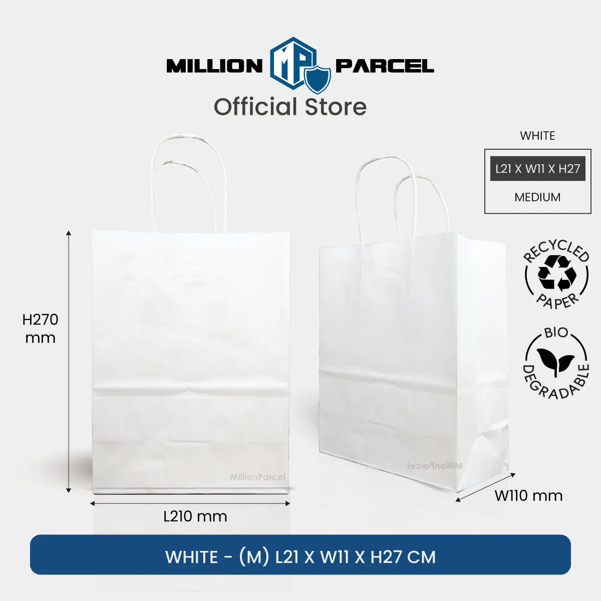 Kraft Paper Bag with Twisted Handle | Colour Paper Bag - MillionParcel