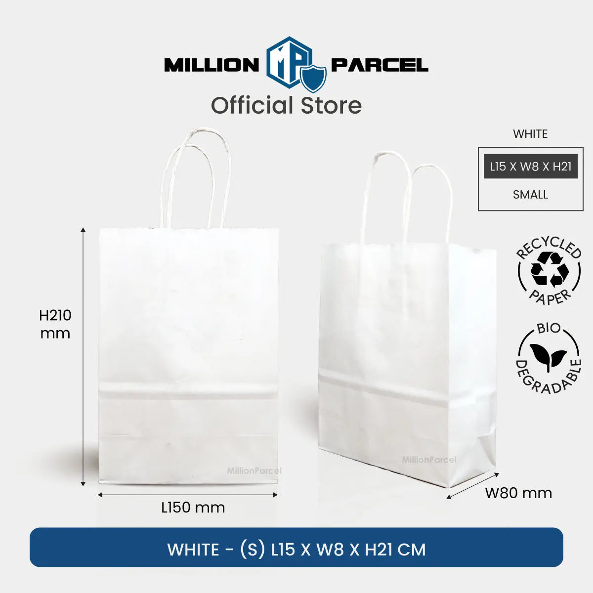 Kraft Paper Bag with Twisted Handle | Colour Paper Bag - MillionParcel