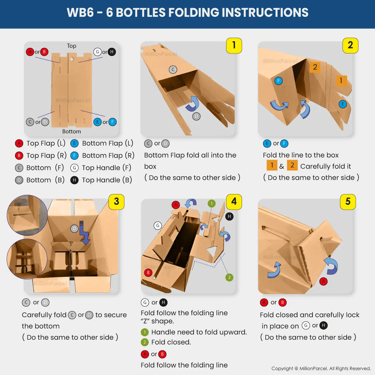 Carton Box - WB Series | Wine Box | Wine Carton Box with Handle - MillionParcel