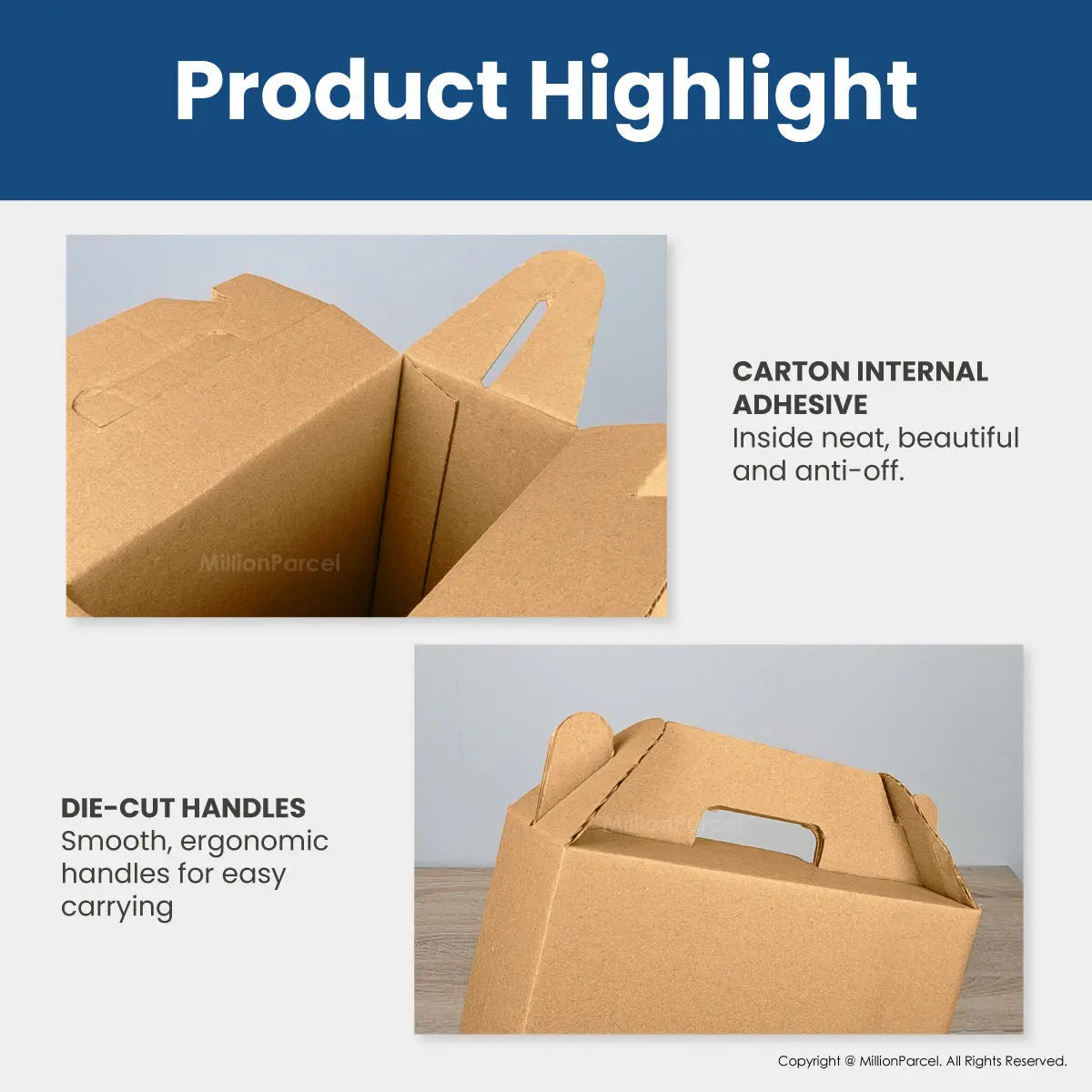 Carton Box - WB Series | Wine Box | Wine Carton Box with Handle - MillionParcel