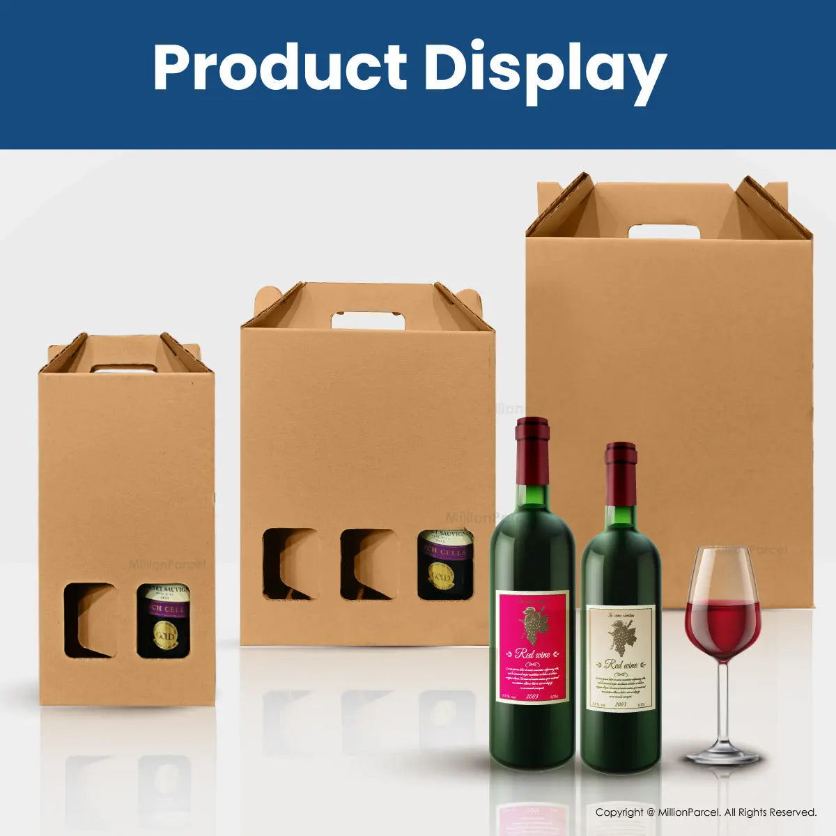 Carton Box - WB Series | Wine Box | Wine Carton Box with Handle - MillionParcel