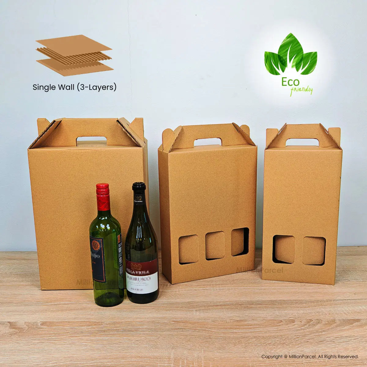 Carton Box - WB Series | Wine Box | Wine Carton Box with Handle - MillionParcel