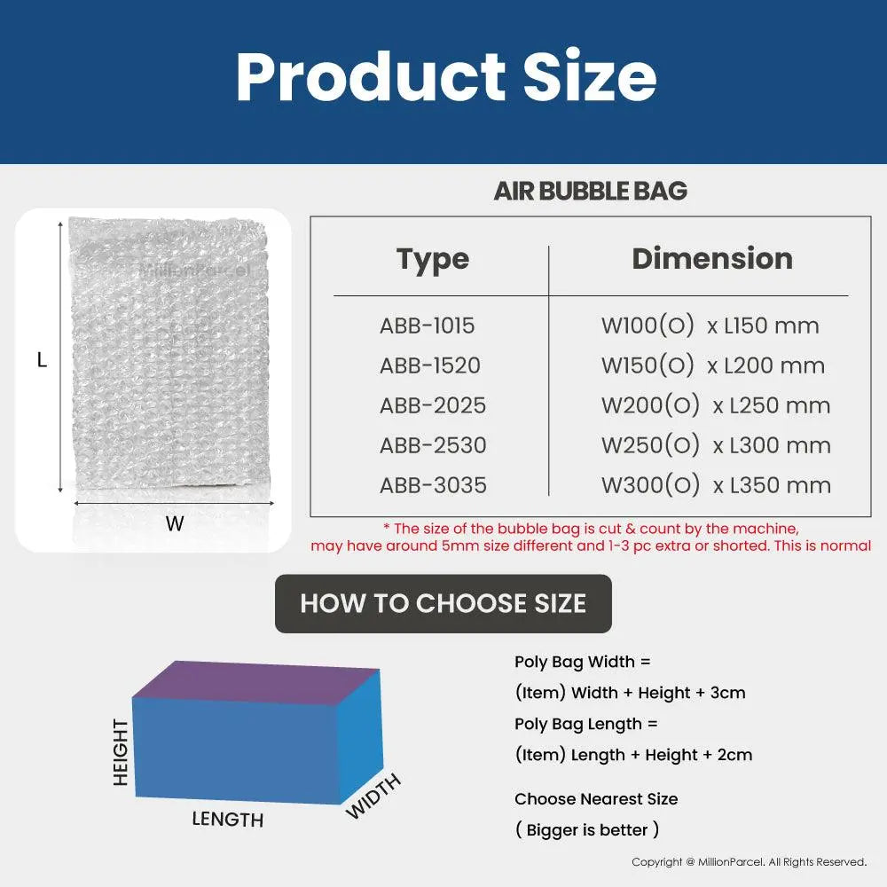 Air Bubble Bag | Bubble Wrap Bag - MillionParcel