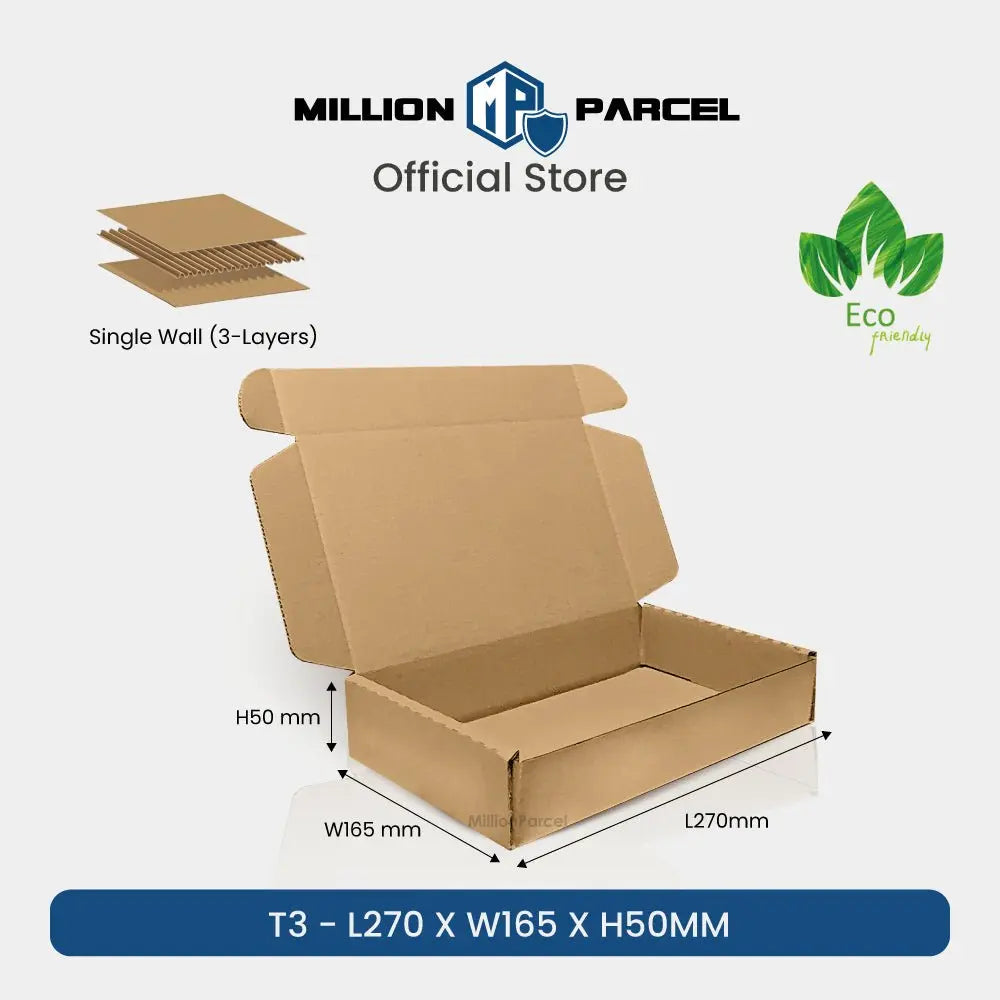 Carton Box - T Series | Die Cut Pizza Box style - MillionParcel