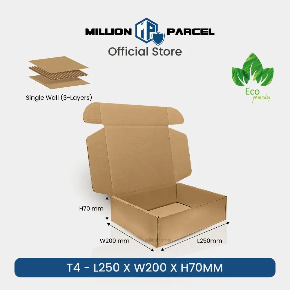 Carton Box - T Series | Die Cut Pizza Box style - MillionParcel