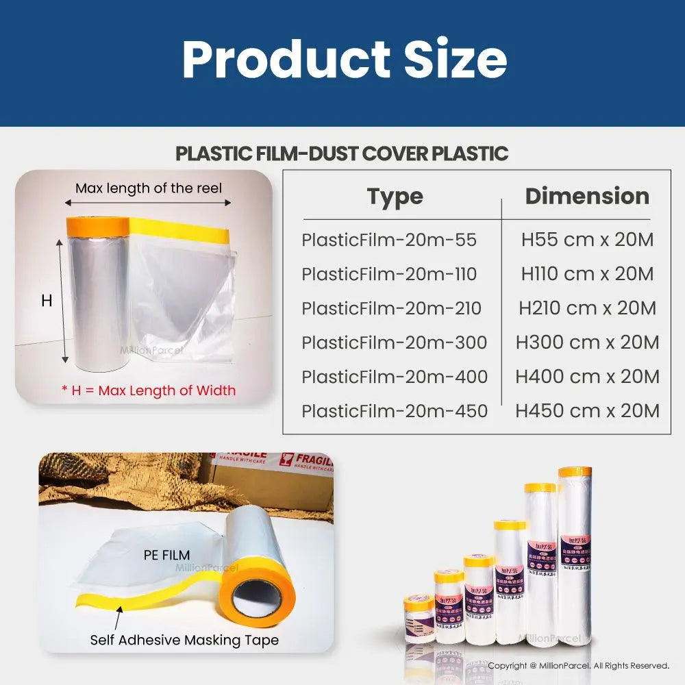 Disposable Plastic Dust Cover - Renovating, painting, or DIY project - MillionParcel