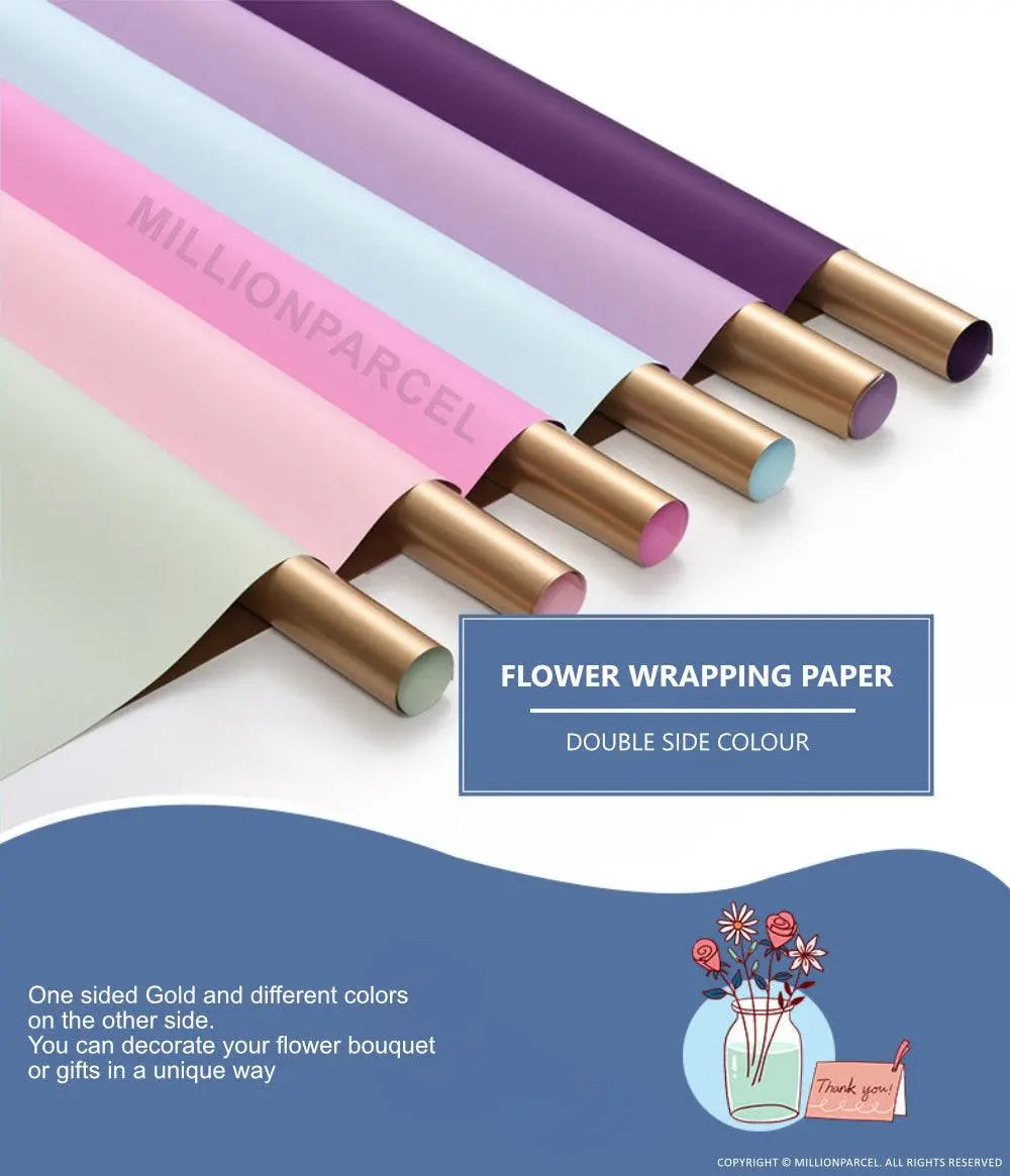 Flower Wrapping Paper - Dual Colour - MillionParcel