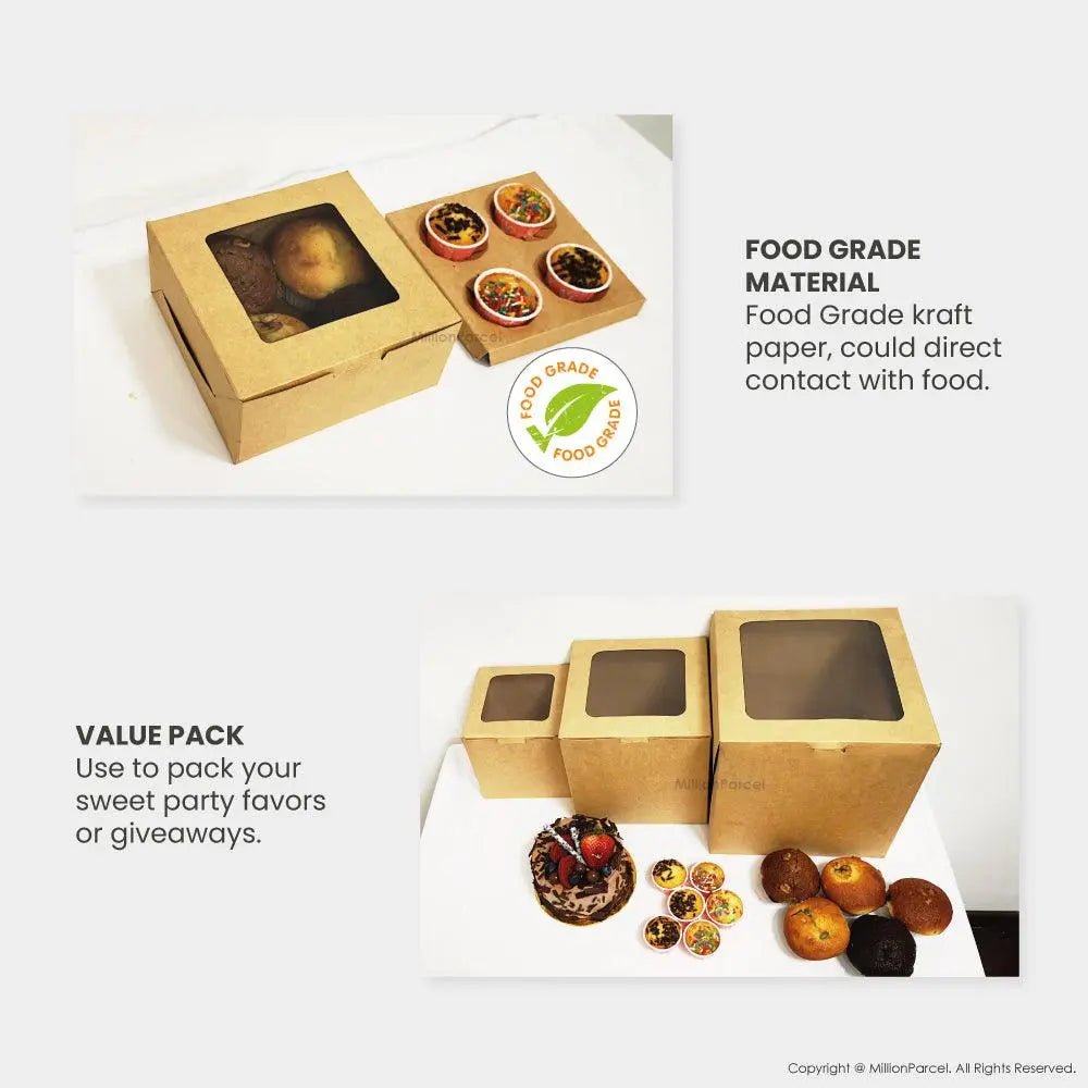 Food Grade Cake Box with Window + Tray - MillionParcel