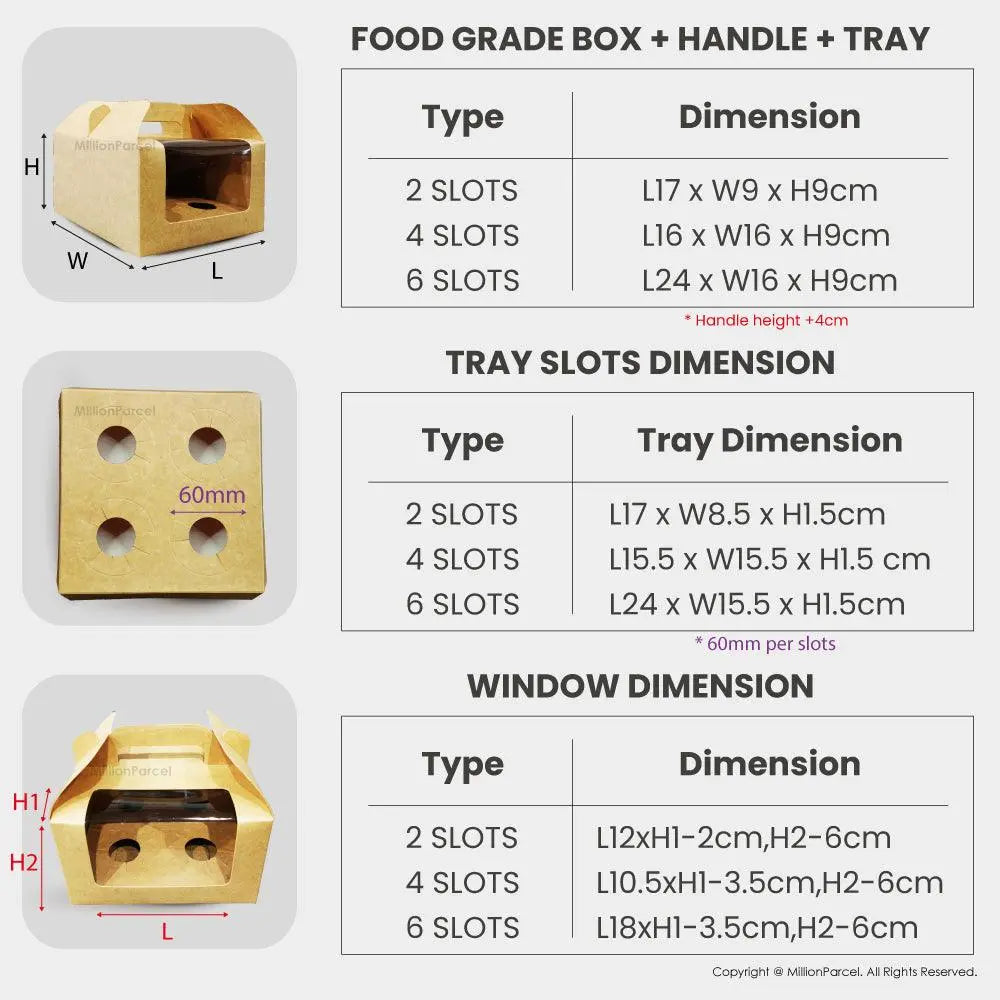 Food Grade Cake Box with Window + Tray - MillionParcel