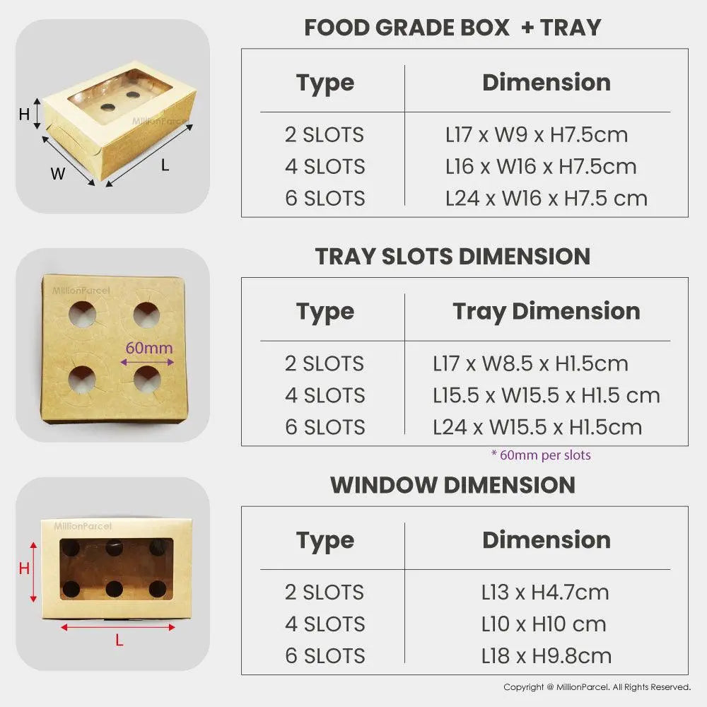 Food Grade Cake Box with Window + Tray - MillionParcel