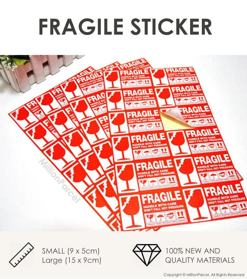 Fragile Label - - Ensure your fragile items arrive safely - MillionParcel