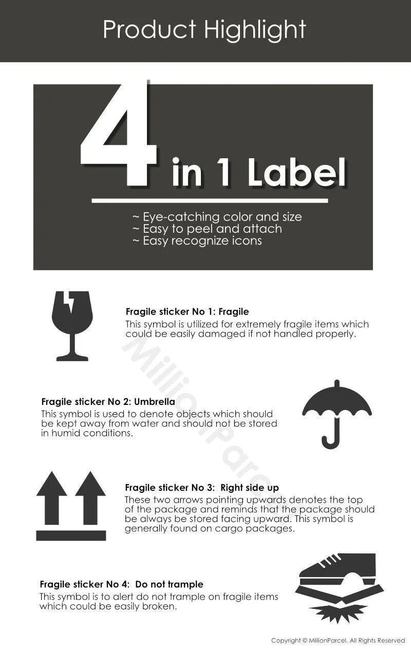 Fragile Label - - Ensure your fragile items arrive safely - MillionParcel