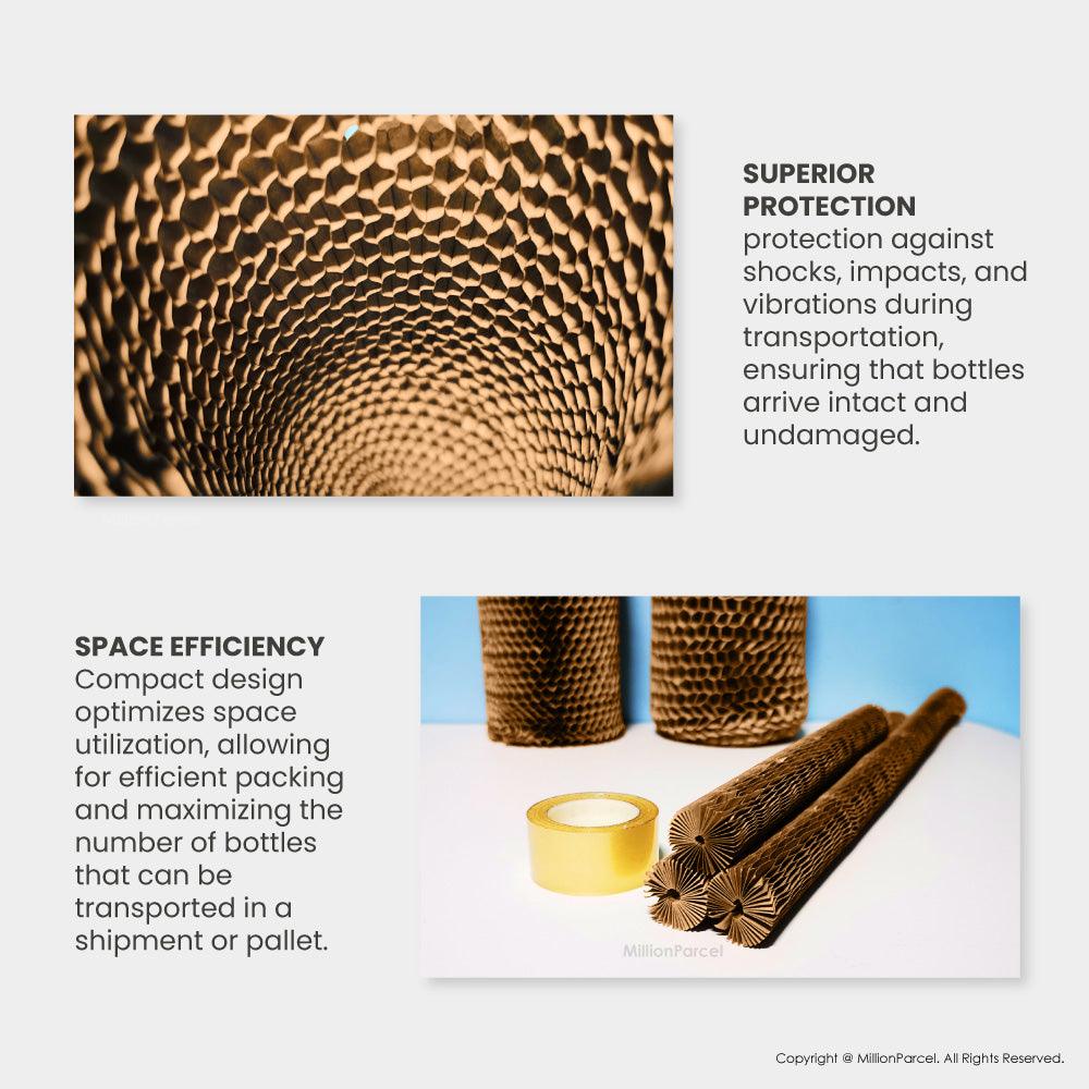 Honeycomb Paper Sleeve for Wine Bottle | Bottle Sleeve | Bottle Wrap - MillionParcel