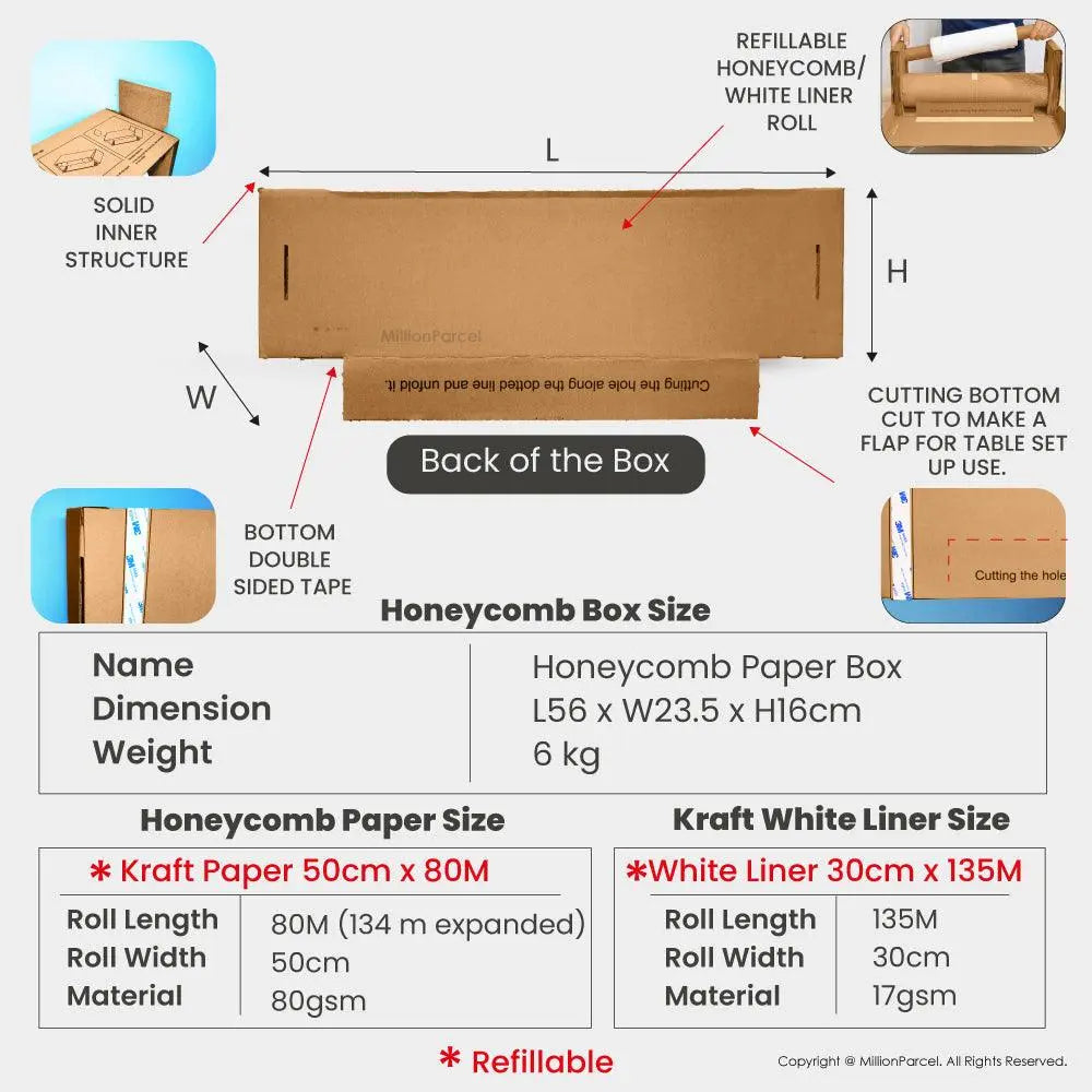 Honeycomb Wrap  | Honeycomb Paper Replace Bubble Wrap - MillionParcel