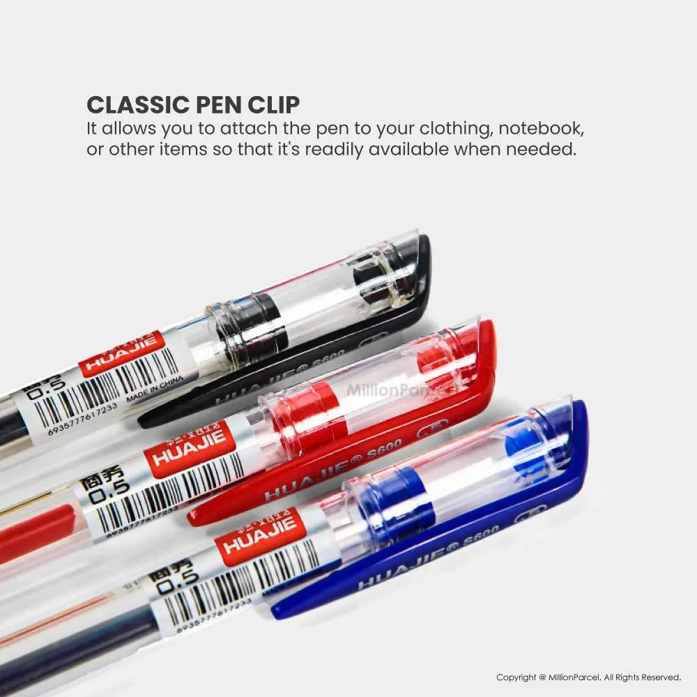 HuaJie Ballpoint Pen 0.5mm |  Pen with Cap S600 - MillionParcel