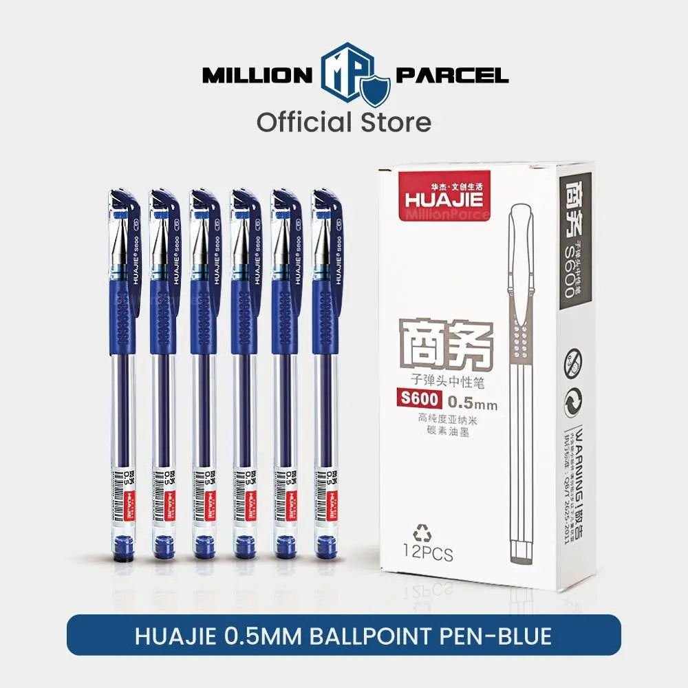 HuaJie Ballpoint Pen 0.5mm |  Pen with Cap S600 - MillionParcel