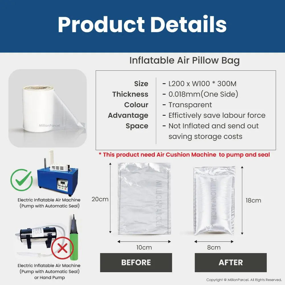 Inflatable Air Pillow Bag | Air Bubble Wrapper - MillionParcel