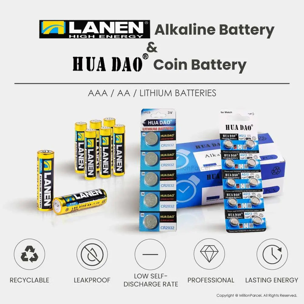 LANEN Alkaline Battery | HUADAO Coin Battery - MillionParcel