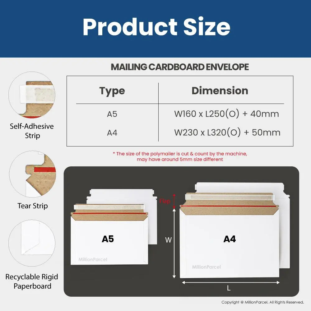 Mailing Cardboard Envelope | Rigid Envelope - MillionParcel