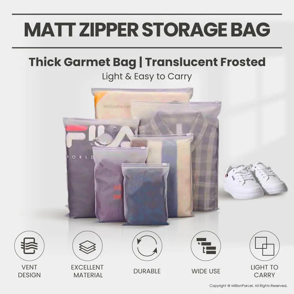 Matt Zipper Storage Bag - MillionParcel