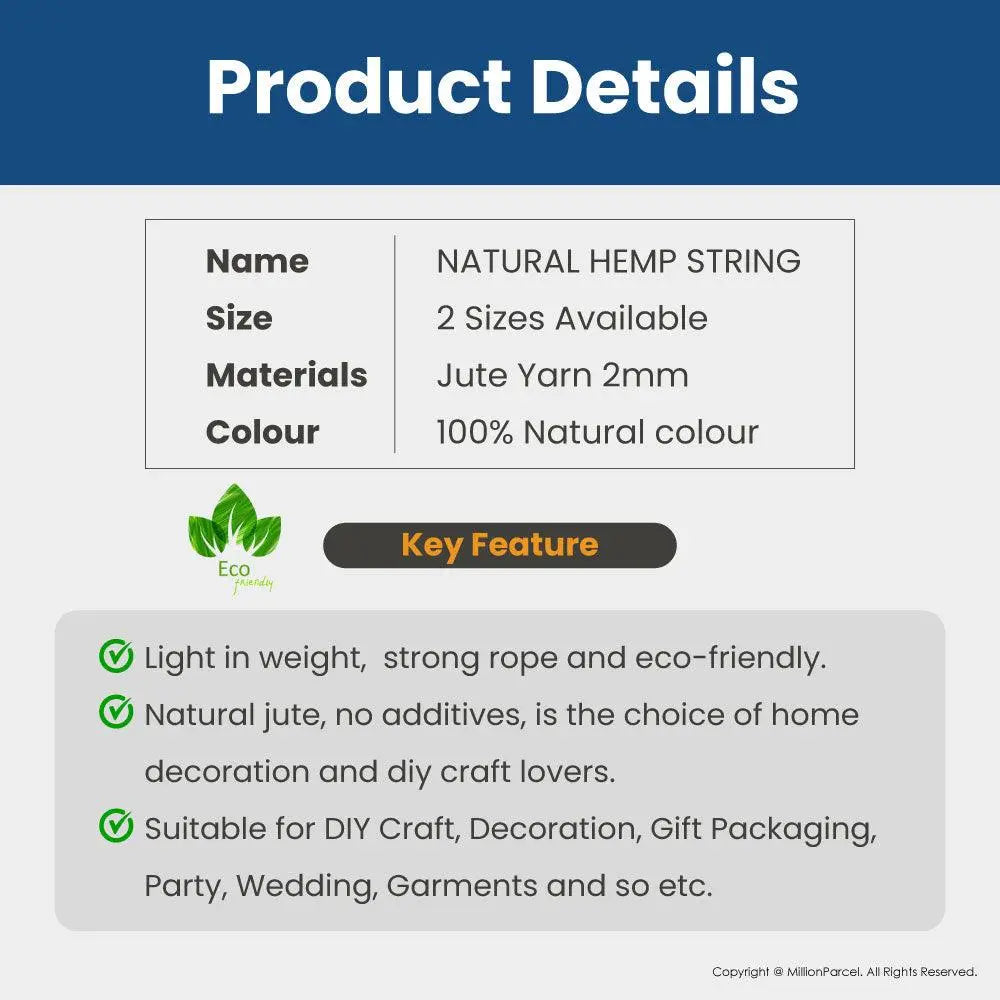 Natural Hemp String - MillionParcel