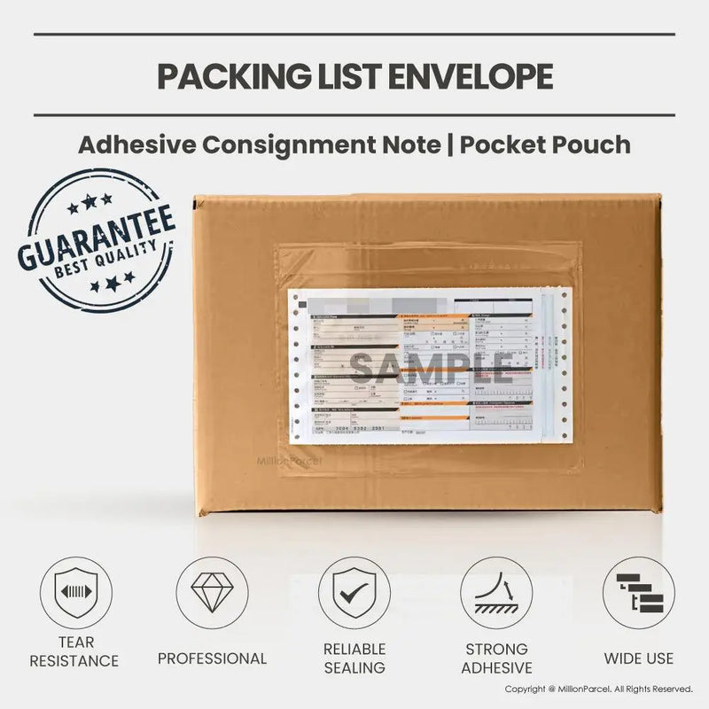 Consignment Packaging Packing List Envelope / Adhesive Consignment Note - MillionParcel
