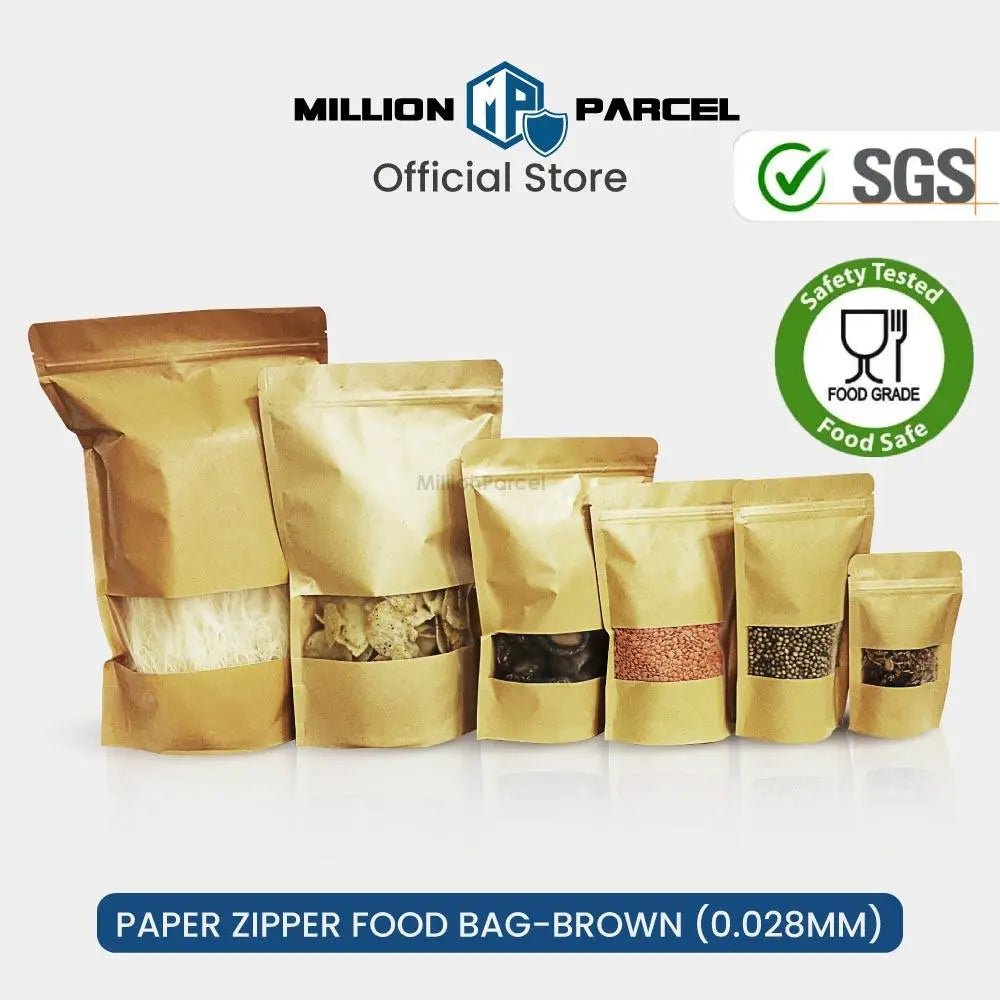 Kraft Zipper Food Bag - MillionParcel