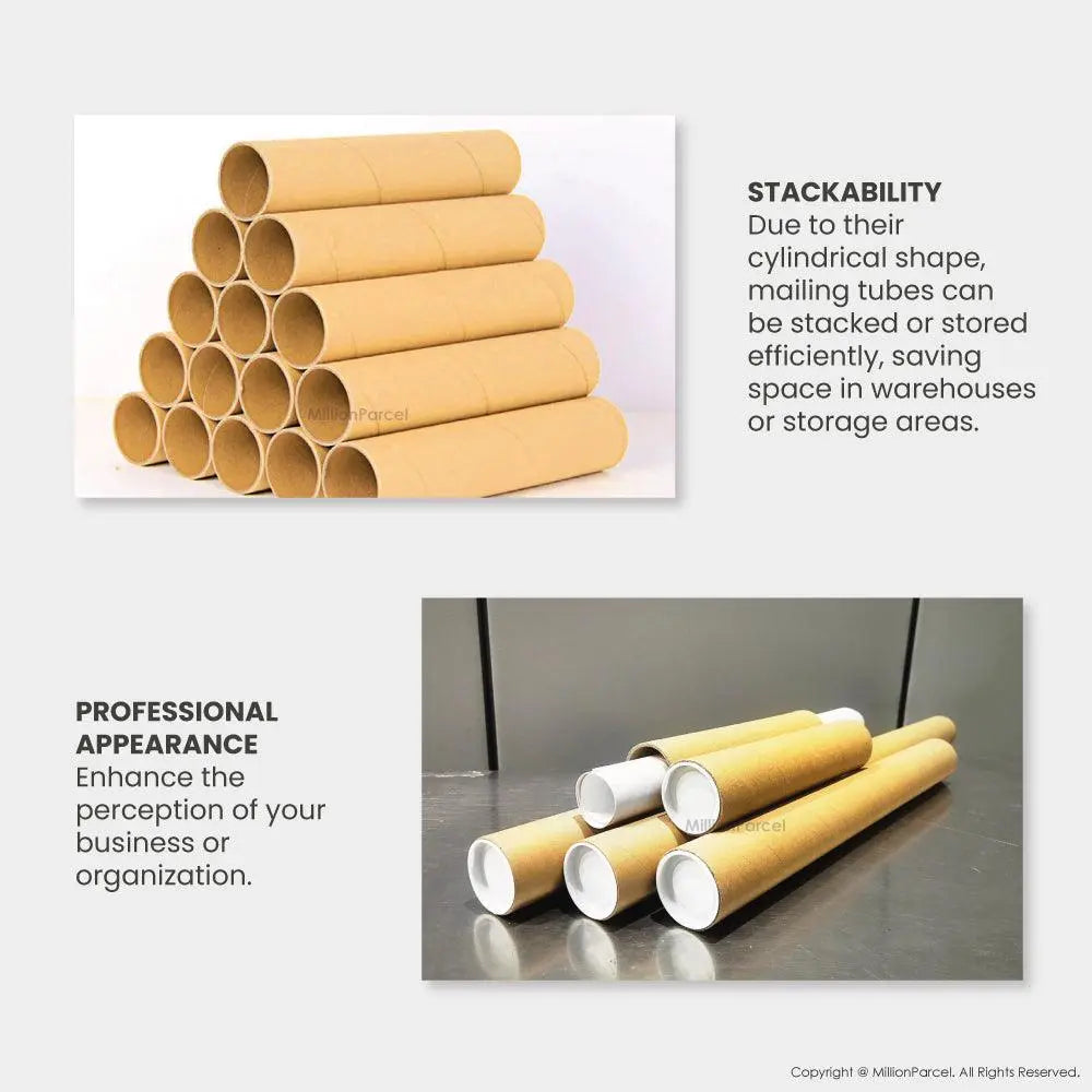 Plain Kraft Mailing Tube | Perfect for posters, certificates & document - MillionParcel