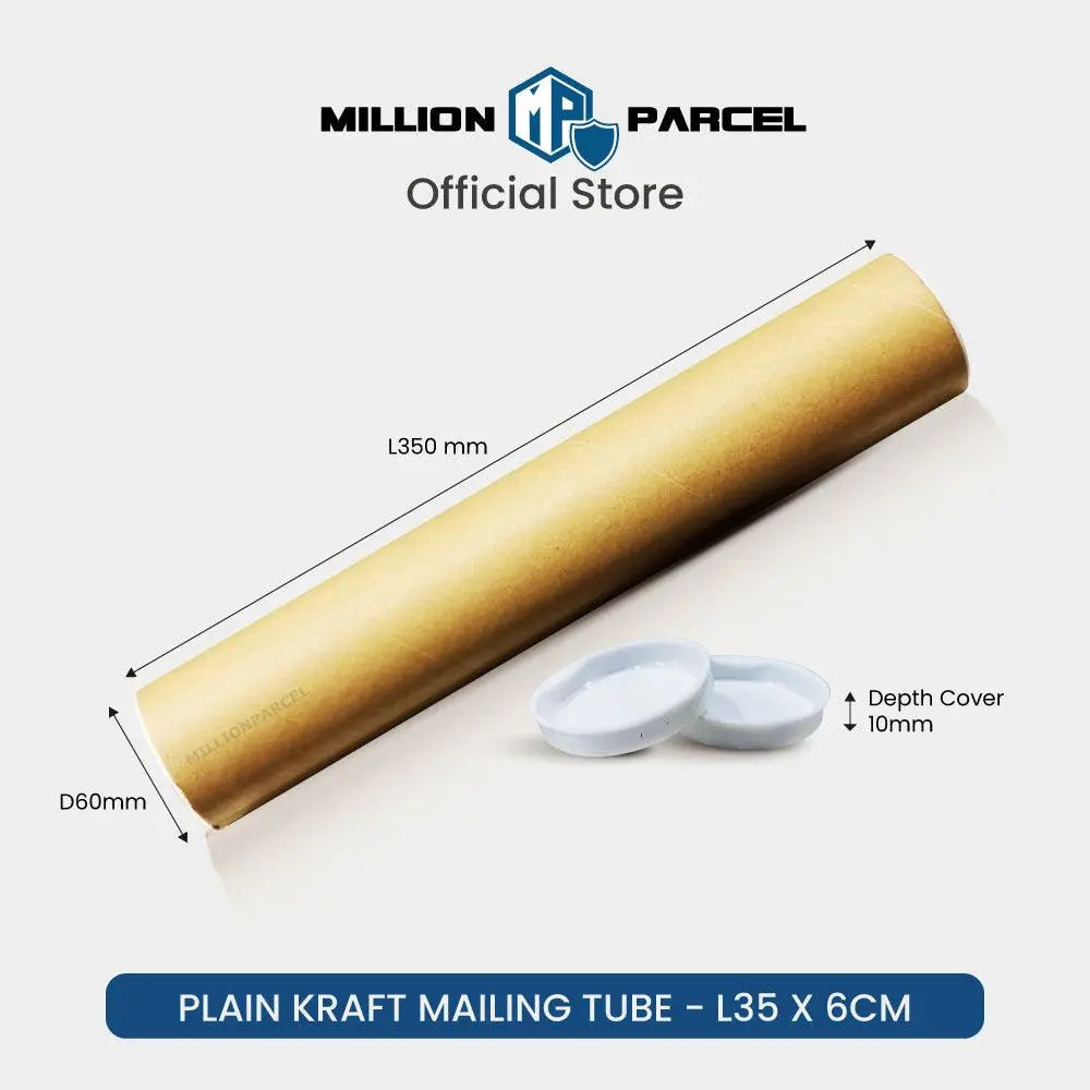 Plain Kraft Mailing Tube | Perfect for posters, certificates & document - MillionParcel