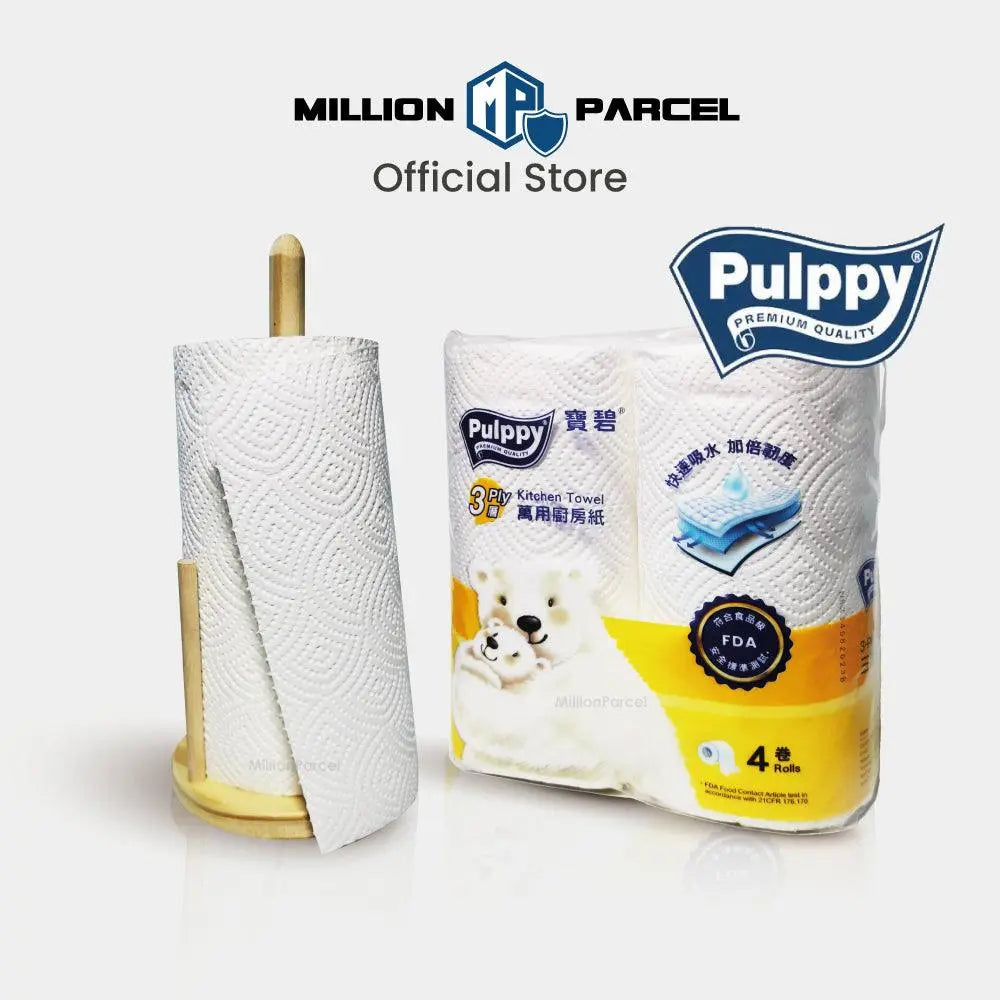 Pulppy Kitchen Towel Tissue | Premium Quality 3ply | 4 roll x 60 sheet - MillionParcel