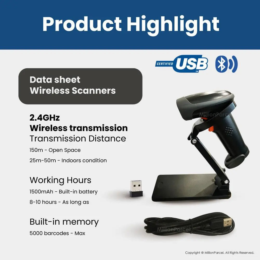 SoonMark 1D/2D Barcode Scanner - MillionParcel