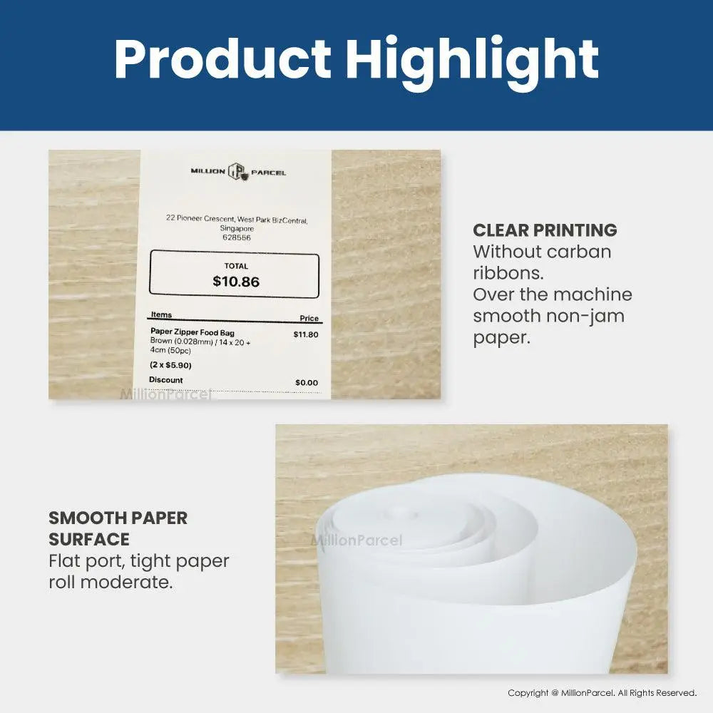 Thermal Paper Roll | Receipt Paper Roll - MillionParcel